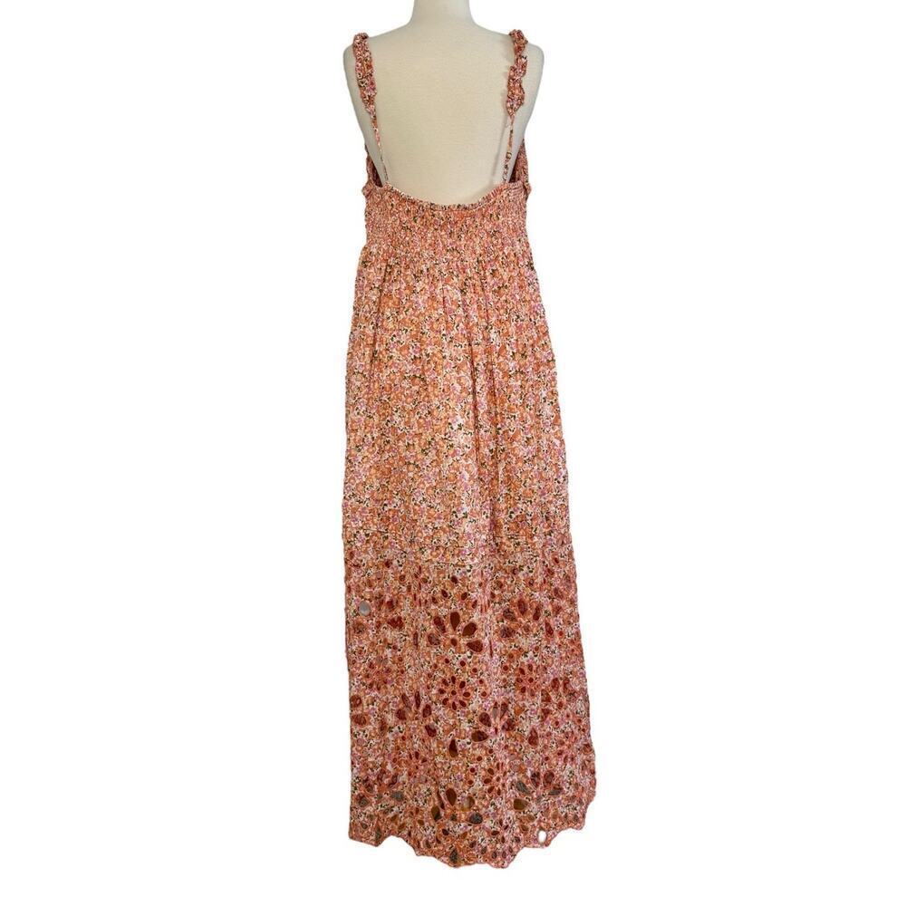 ANTHROPOLOGIE Babydoll Sweetheart Maxi Dress Floral Eyelet Cut Out Hem Sz XL NEW - Picture 8 of 12